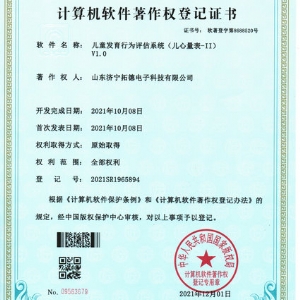 兒童發(fā)育行為評(píng)估系統(tǒng)(兒心量表-II)軟件著作權(quán)